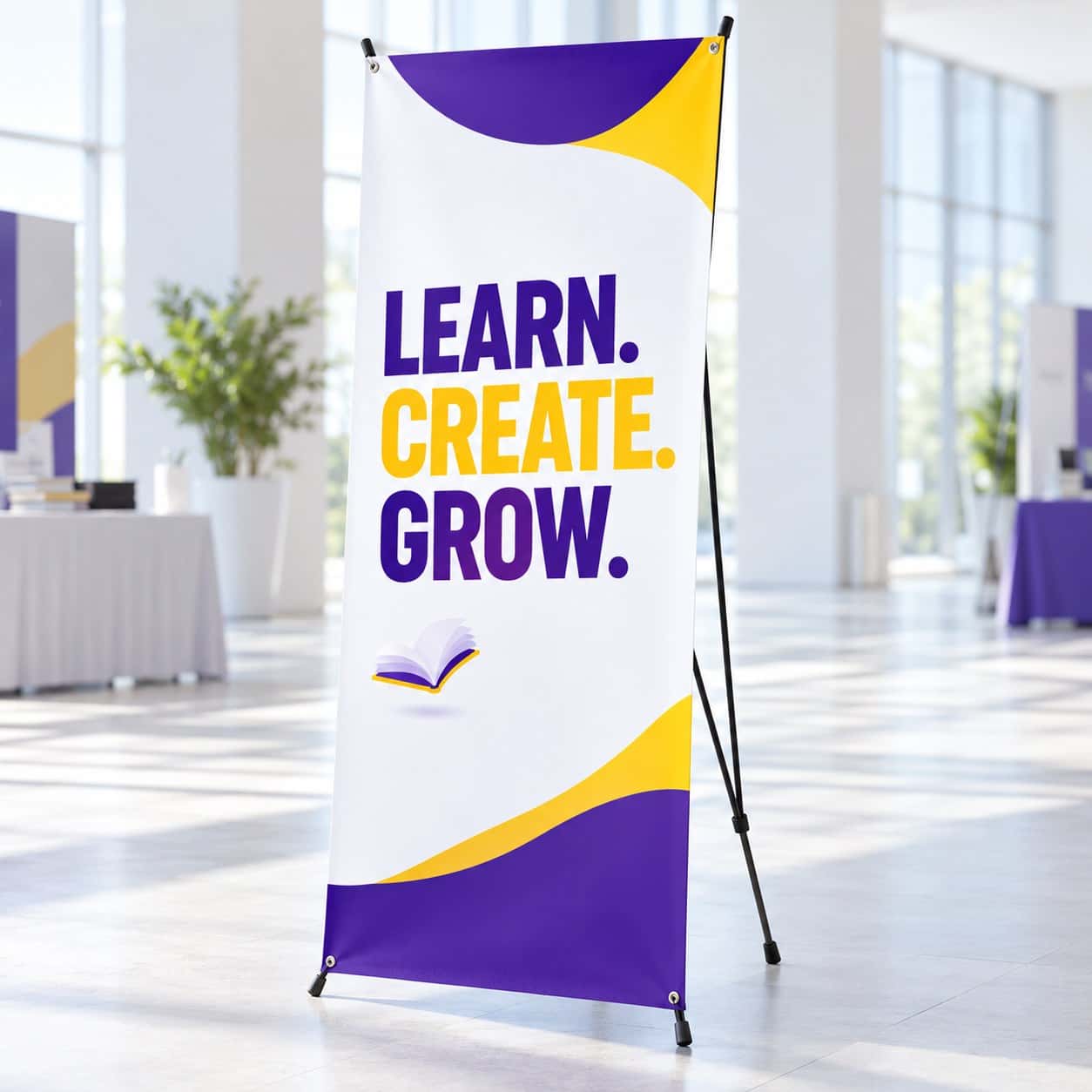 X-Banner Stand (60×160cm) shown with education and skills event artwork.