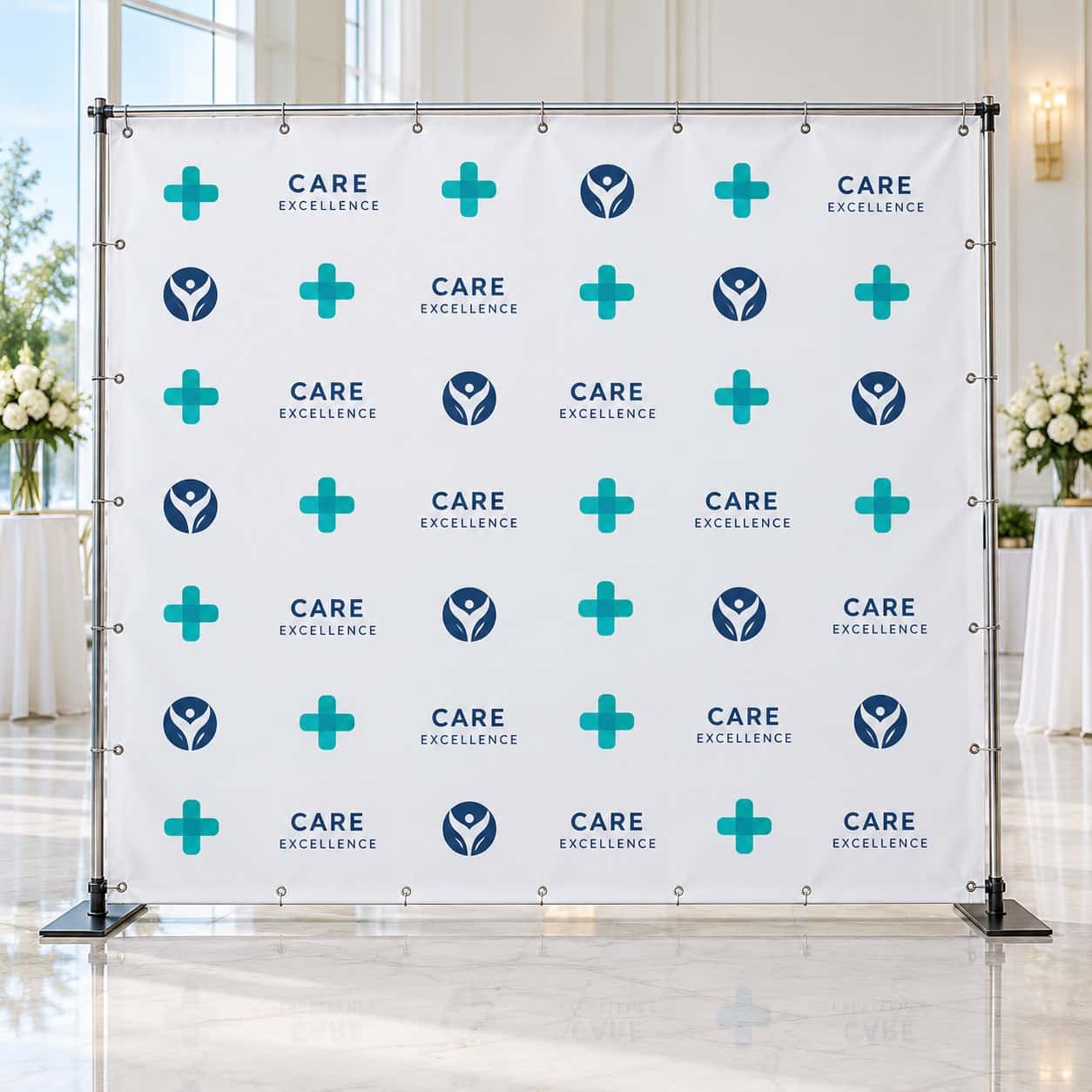 Step-and-Repeat Media Wall shown with medical and healthcare awards event artwork.