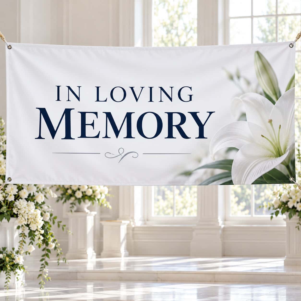 Funeral & Memorial Banner shown with memorial events event artwork.