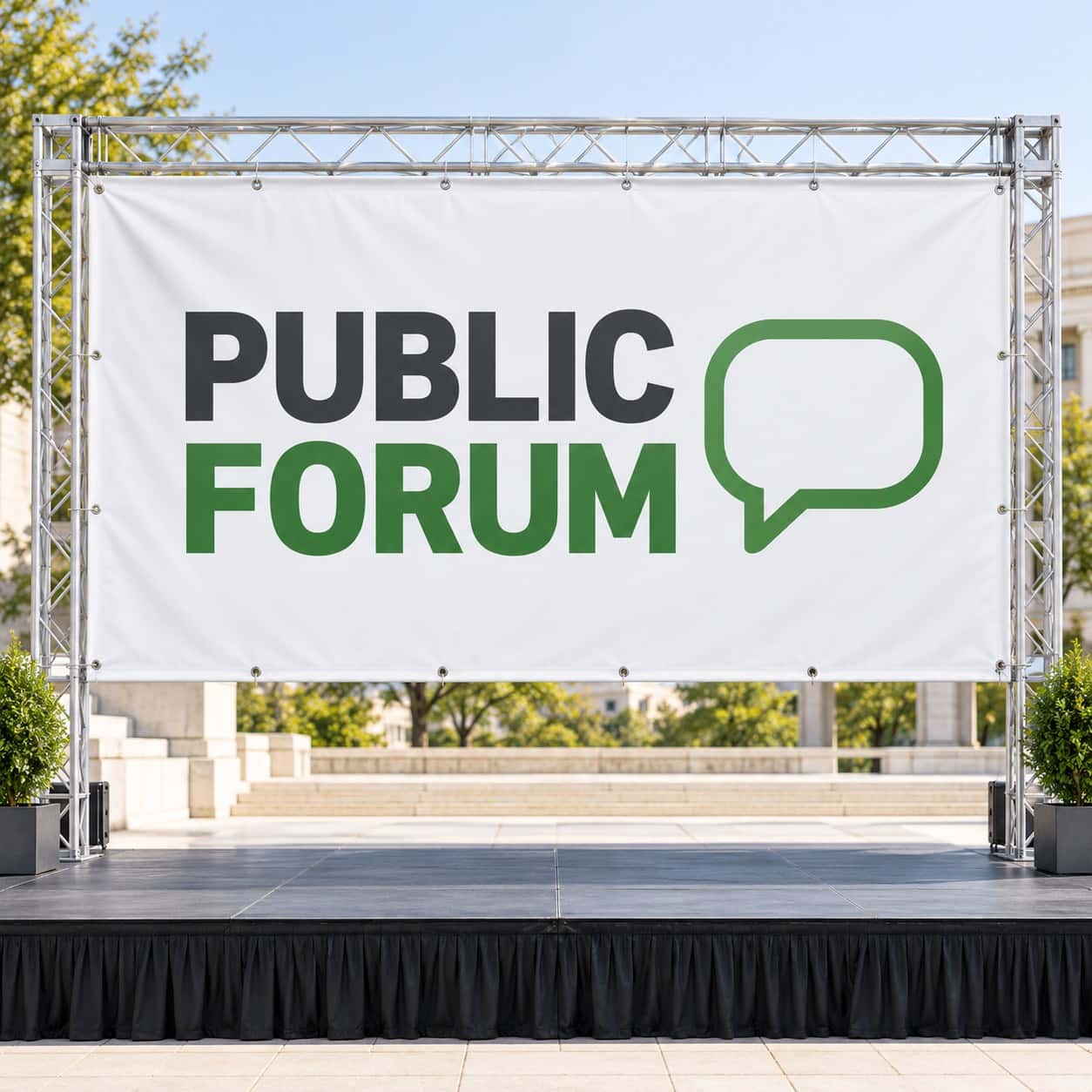 Political Rally Banner shown with public and civic events event artwork.