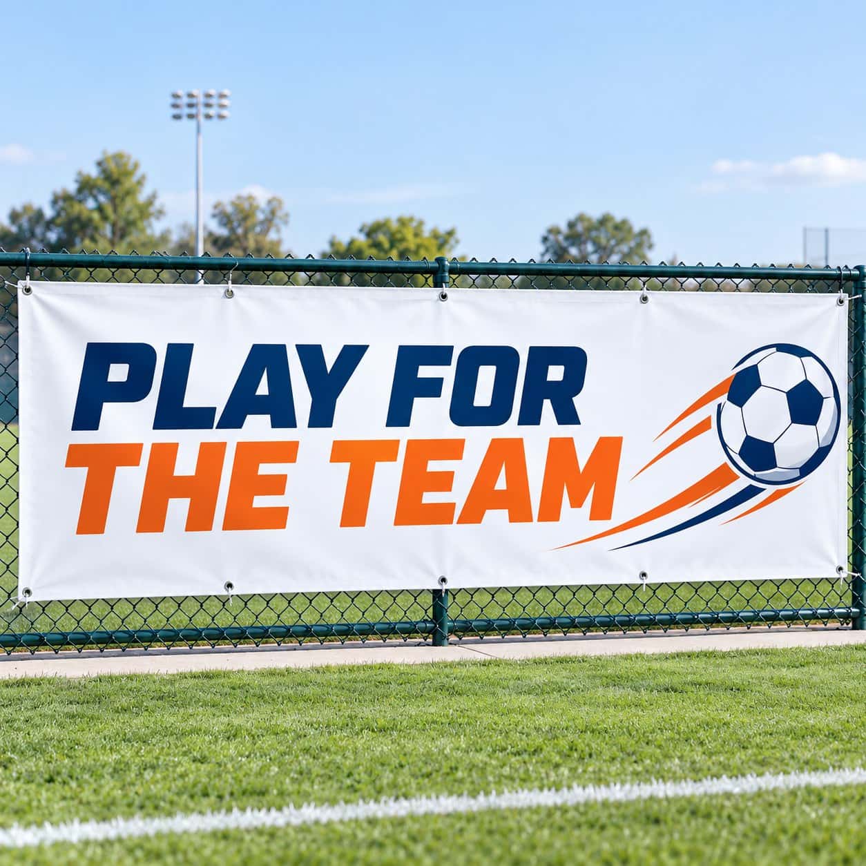 Sports & Tournament Banner shown with school and community sports event artwork.
