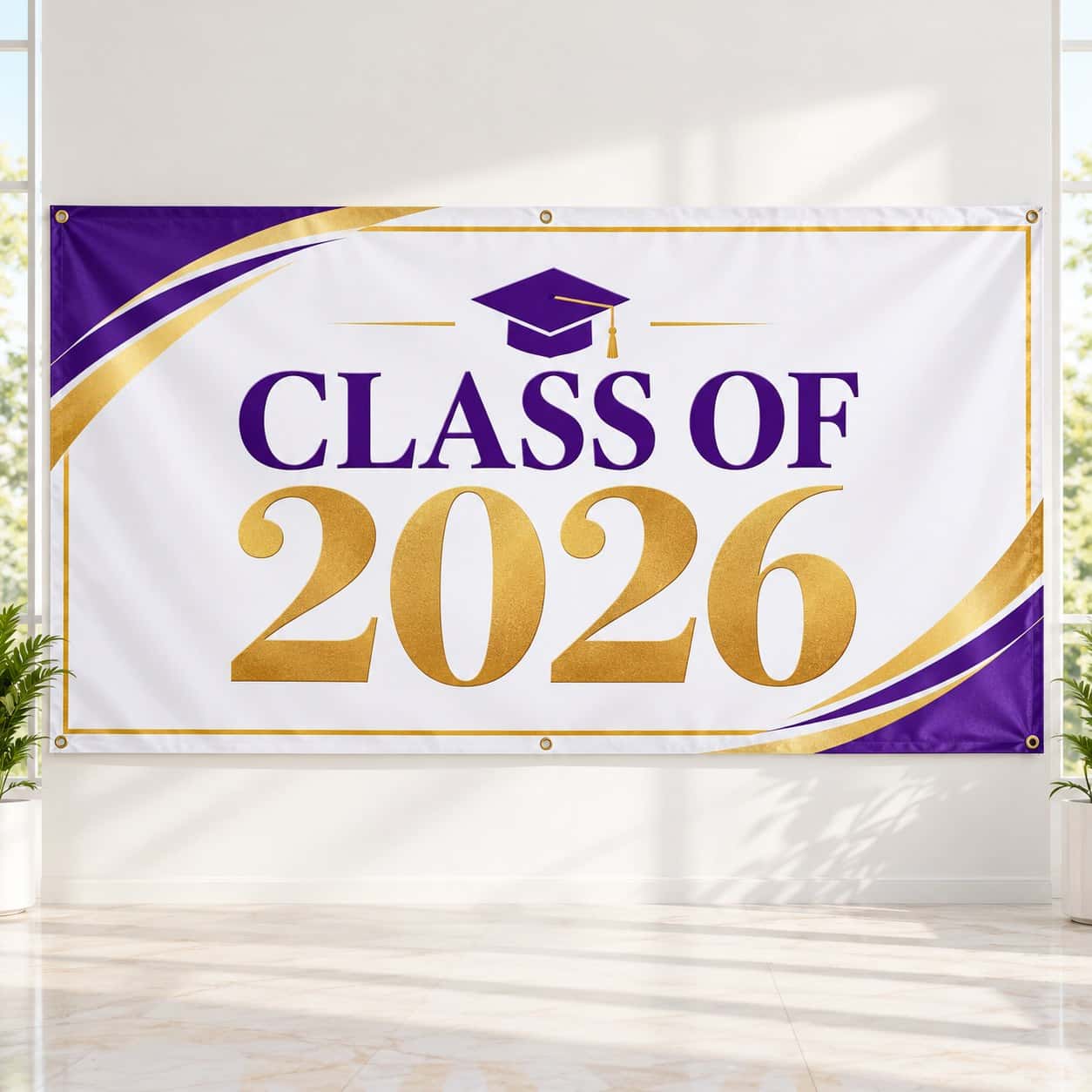 Graduation Banner shown with education and achievement event artwork.