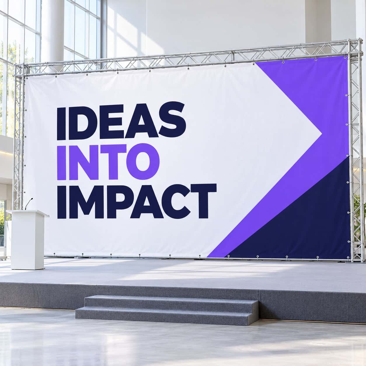 Stage Backdrop Banner shown with technology conferences event artwork.