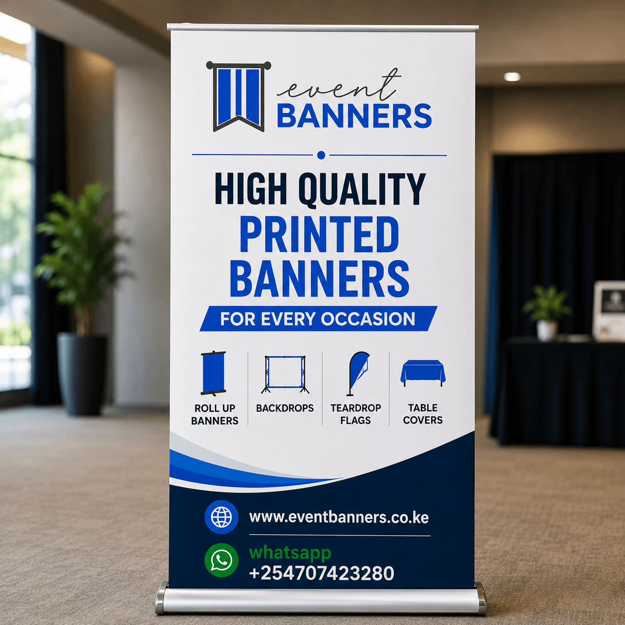 Wide Roll-Up Banner 100×200cm Kenya